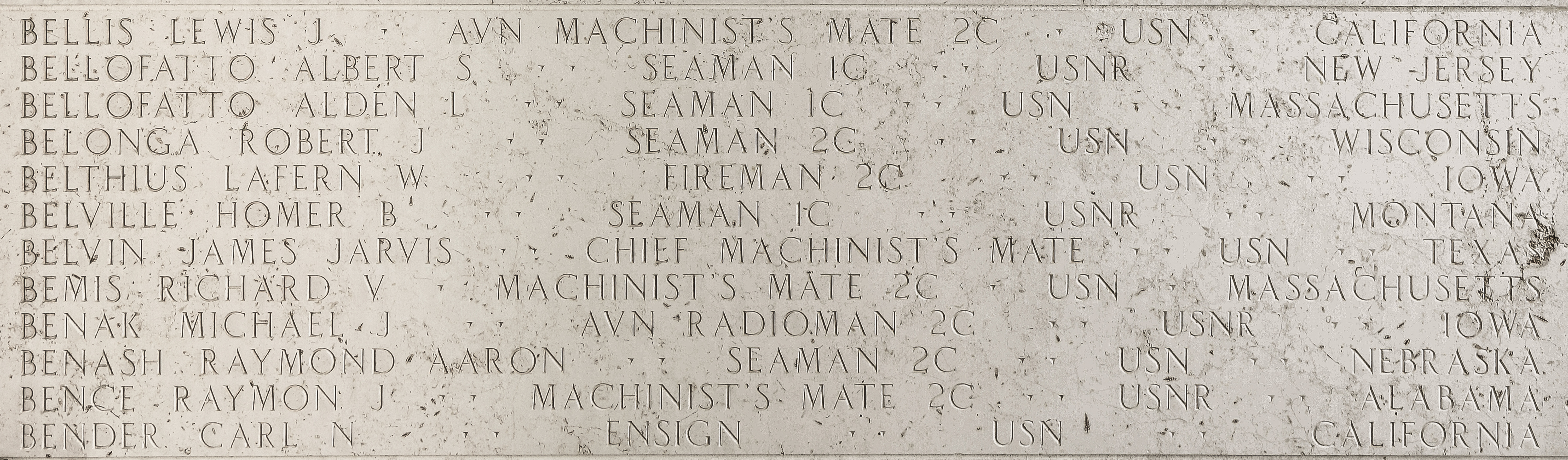 Richard V. Bemis, Machinist's Mate Second Class